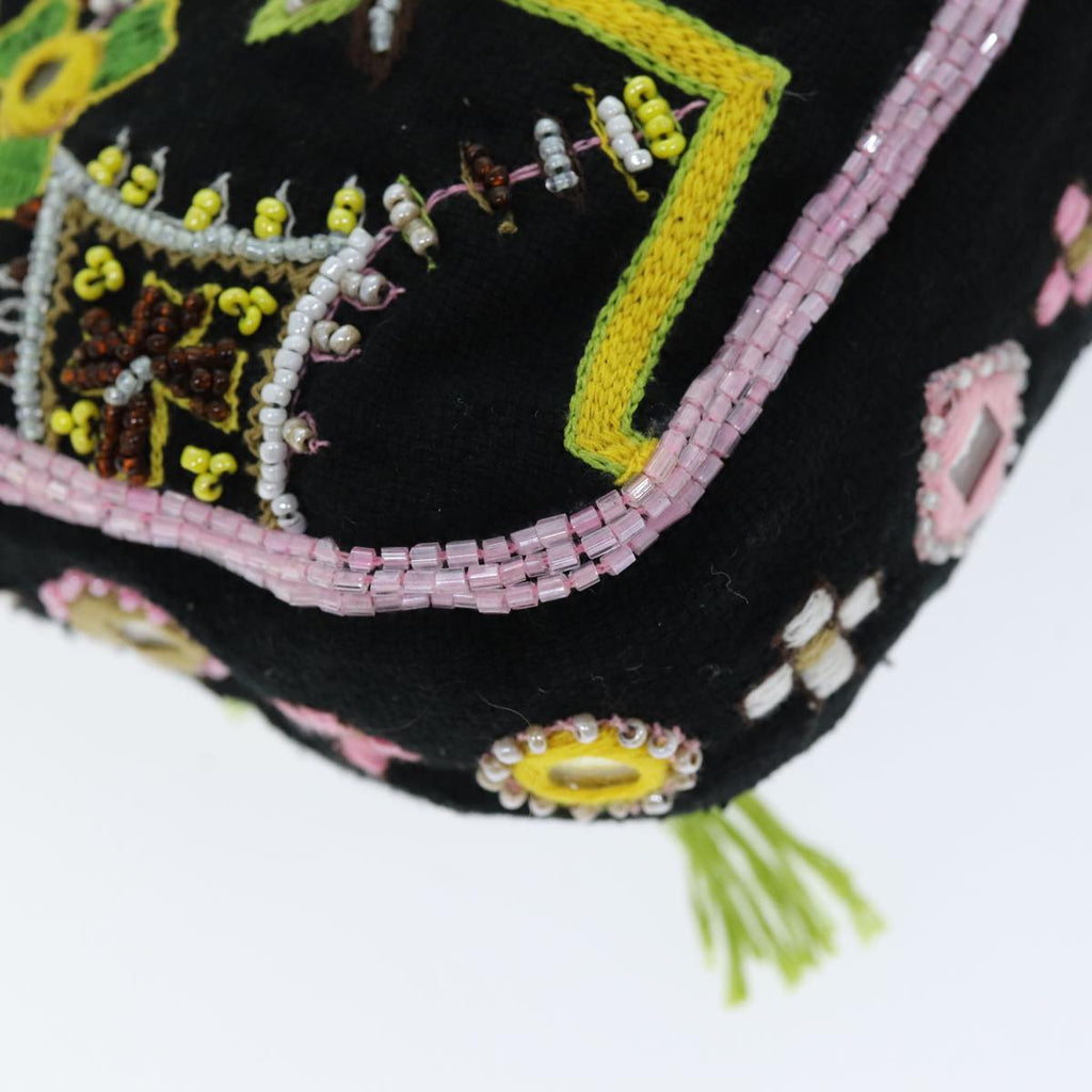 FENDI Mamma Baguette Shoulder Bag beads Black75387A