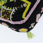 FENDI Mamma Baguette Shoulder Bag beads Black75387A