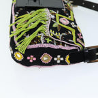 FENDI Mamma Baguette Shoulder Bag beads Black75387A