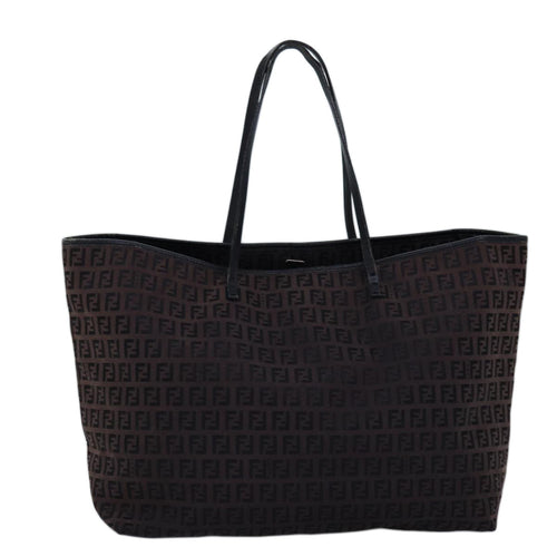 FENDI Zucchino Canvas Tote Bag Brown75428