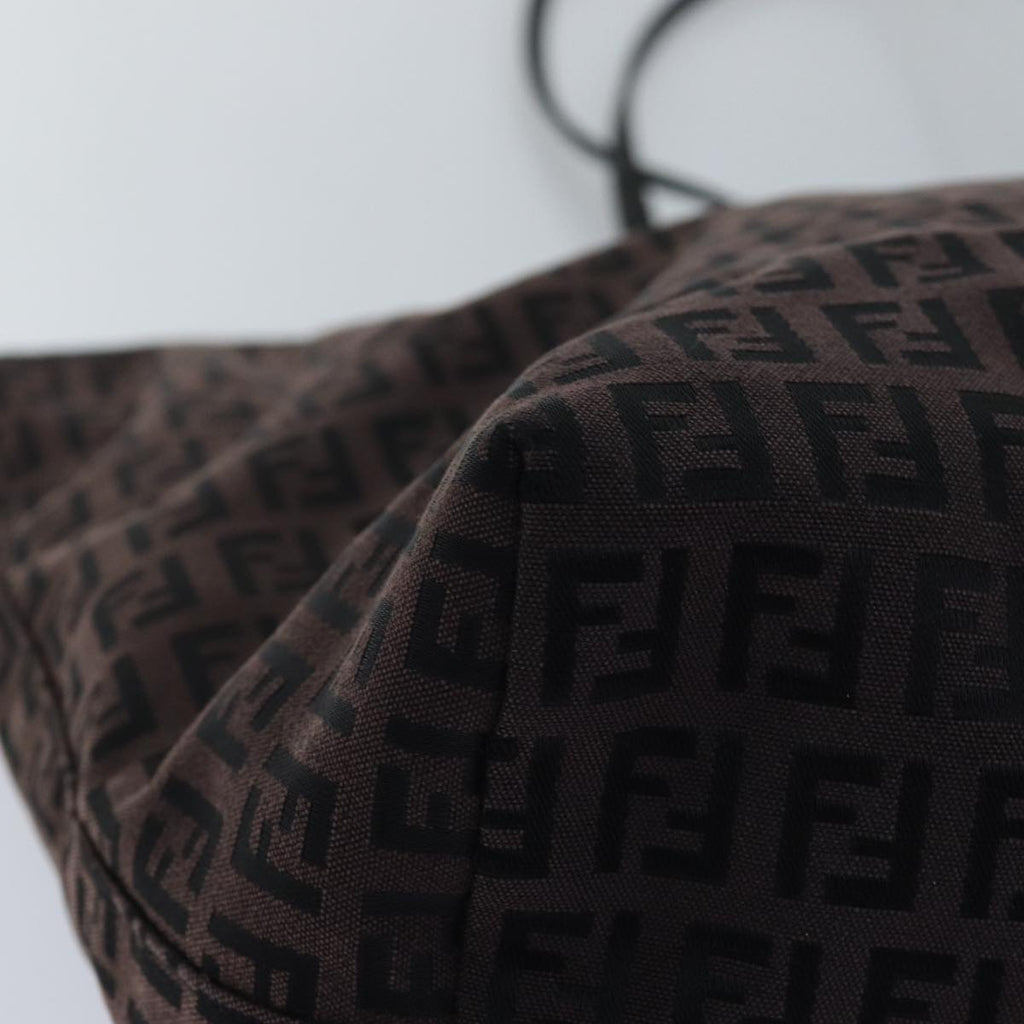 FENDI Zucchino Canvas Tote Bag Brown75428