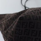 FENDI Zucchino Canvas Tote Bag Brown75428