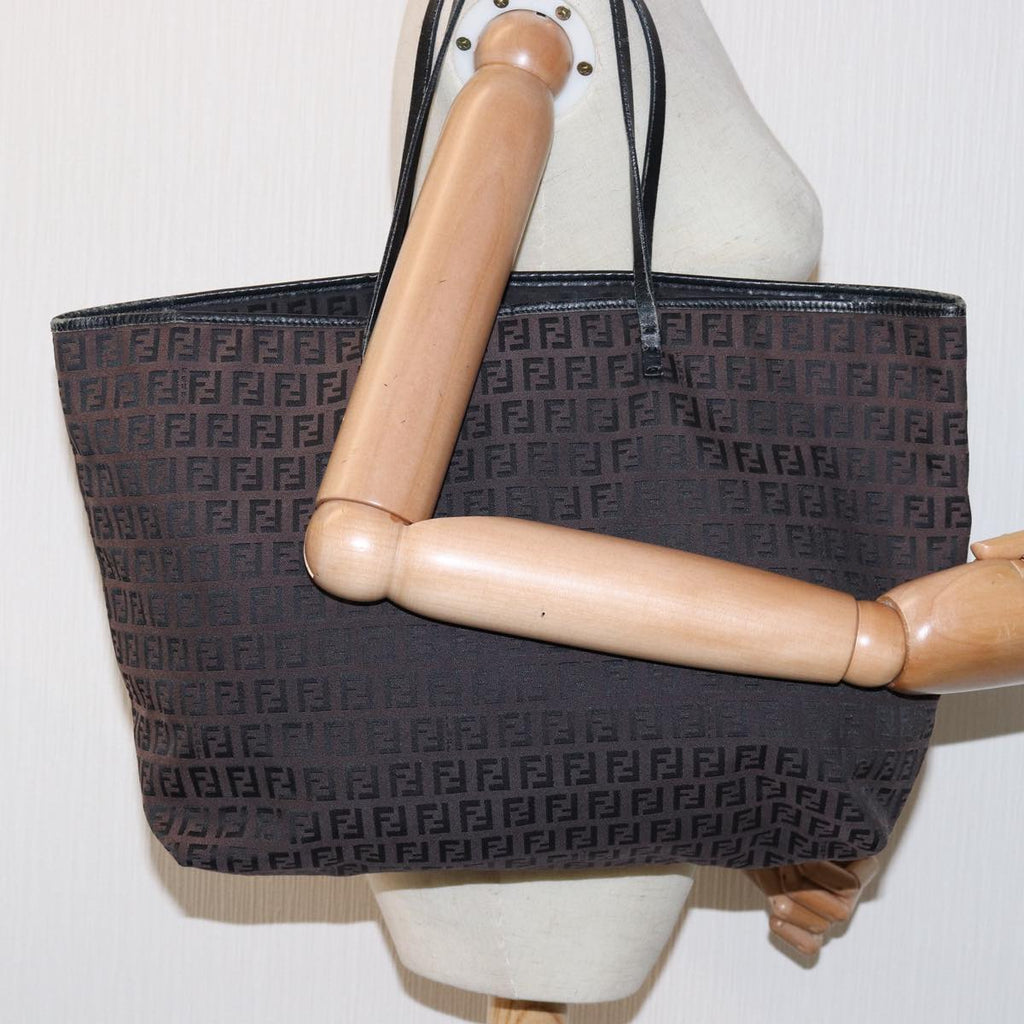 FENDI Zucchino Canvas Tote Bag Brown75428