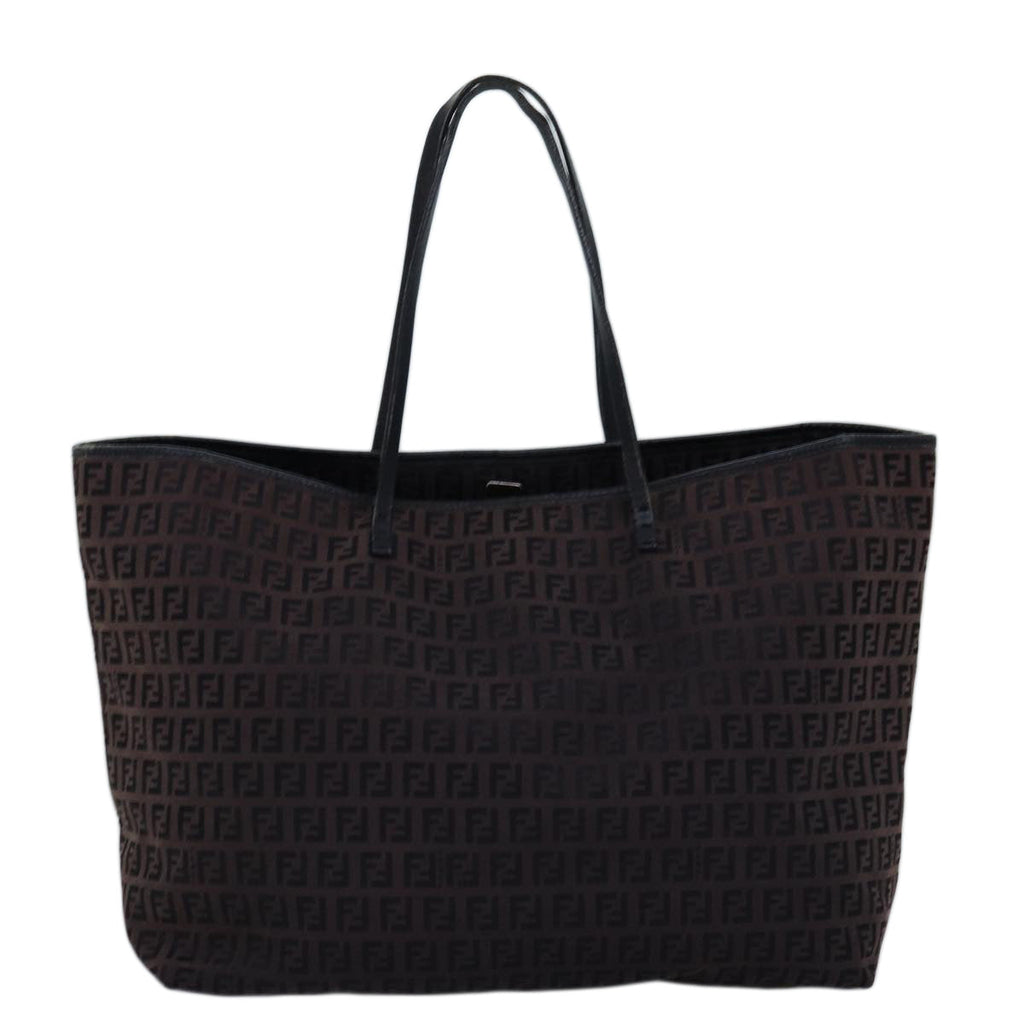 FENDI Zucchino Canvas Tote Bag Brown75428