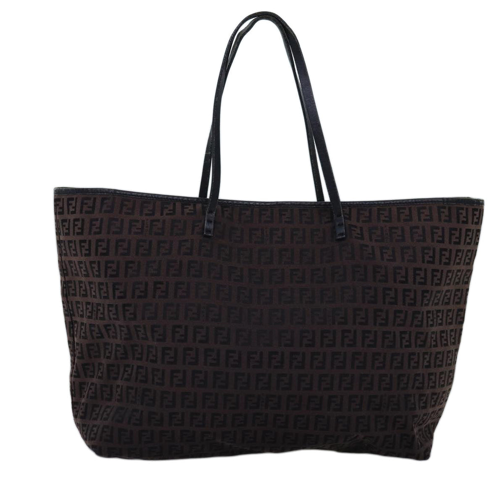 FENDI Zucchino Canvas Tote Bag Brown75428