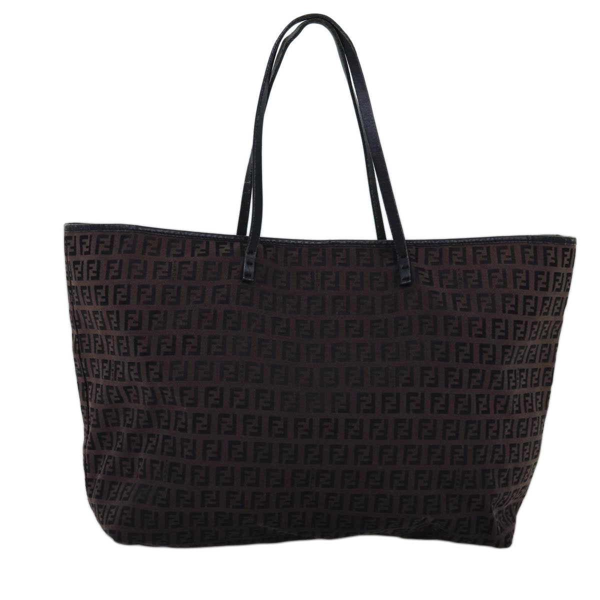FENDI Zucchino Canvas Tote Bag Brown75428