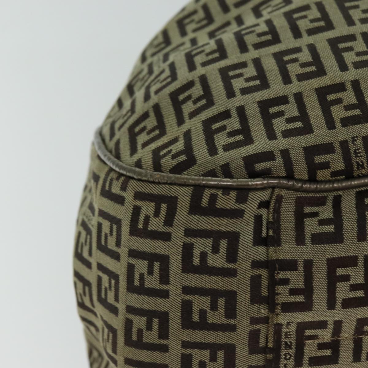 FENDI Zucchino Canvas Shoulder Bag Beige75429