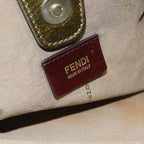 FENDI Zucchino Canvas Shoulder Bag Beige75429