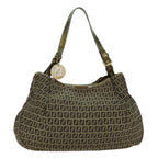 FENDI Zucchino Canvas Shoulder Bag Beige75429