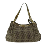 FENDI Zucchino Canvas Shoulder Bag Beige75429