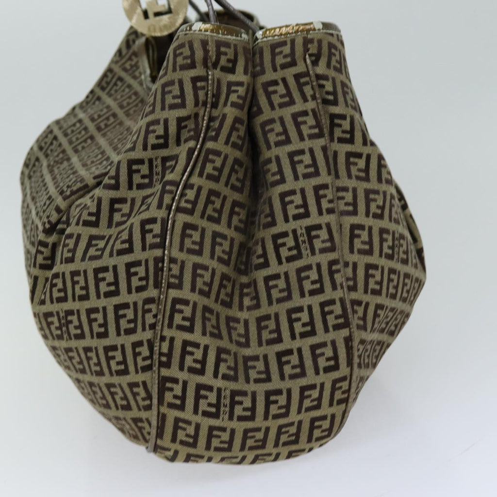 FENDI Zucchino Canvas Shoulder Bag Beige75429