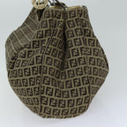 FENDI Zucchino Canvas Shoulder Bag Beige75429