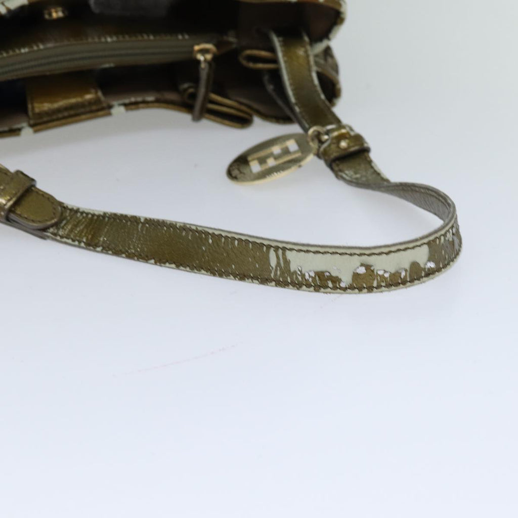 FENDI Zucchino Canvas Shoulder Bag Beige75429