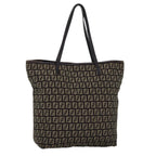 FENDI Zucchino Canvas Tote Bag Brown75430