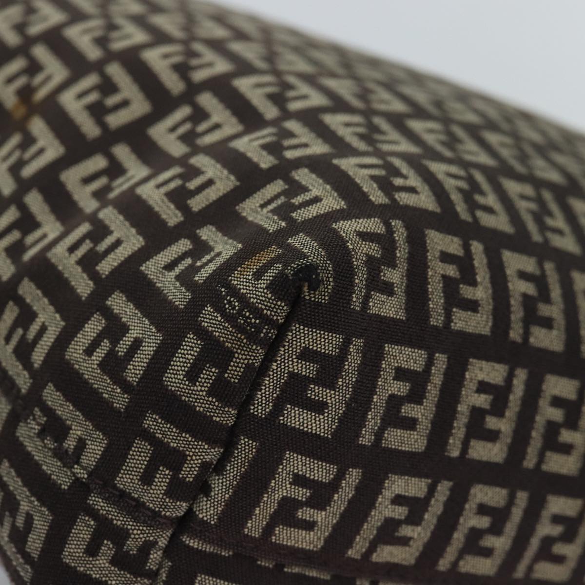 FENDI Zucchino Canvas Tote Bag Brown75430