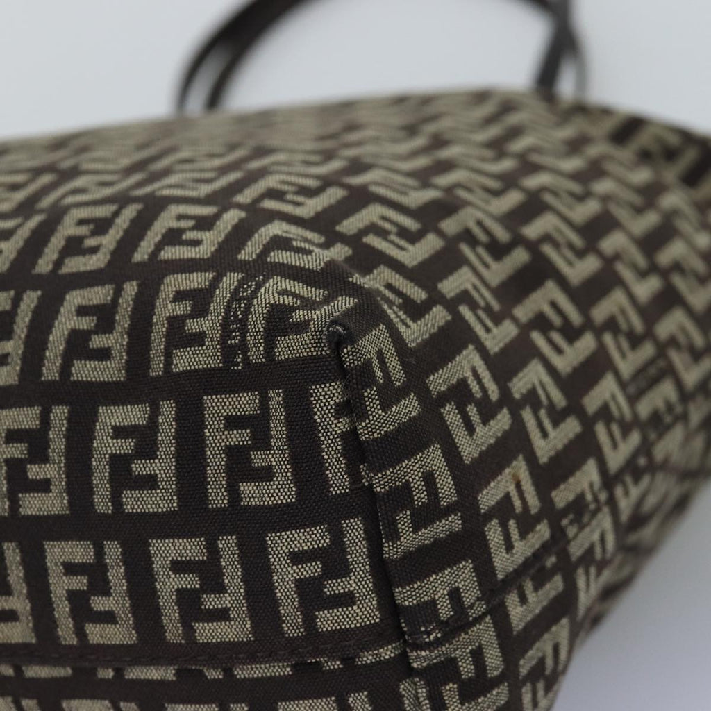FENDI Zucchino Canvas Tote Bag Brown75430