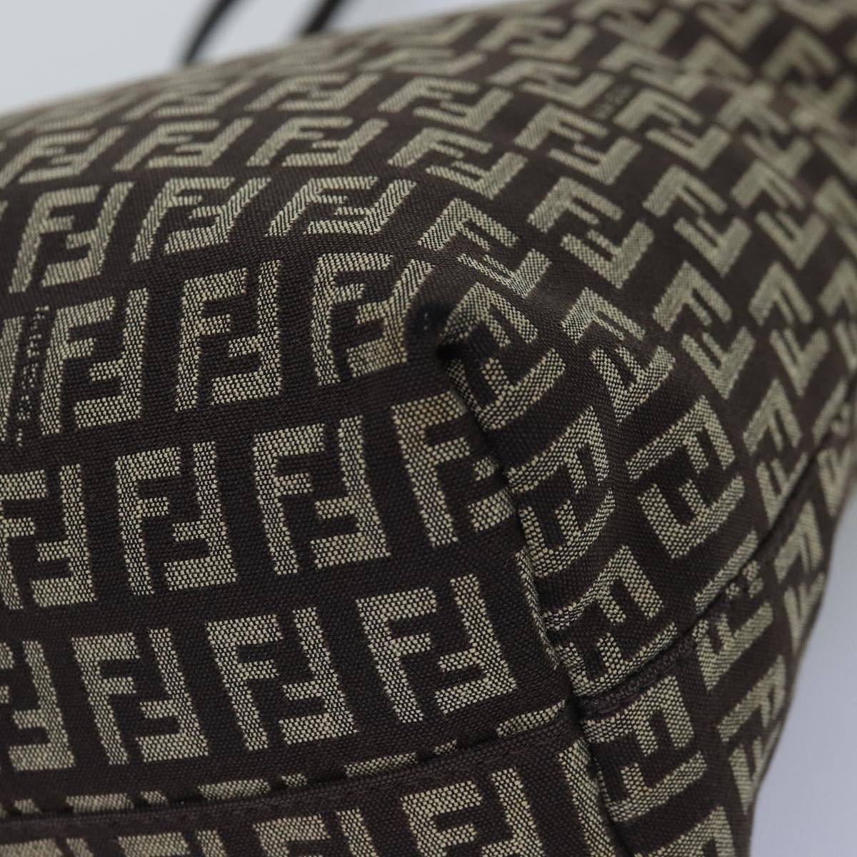 FENDI Zucchino Canvas Tote Bag Brown75430