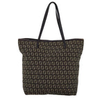 FENDI Zucchino Canvas Tote Bag Brown75430