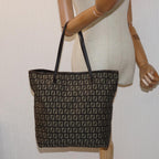 FENDI Zucchino Canvas Tote Bag Brown75430