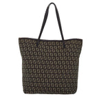 FENDI Zucchino Canvas Tote Bag Brown75430