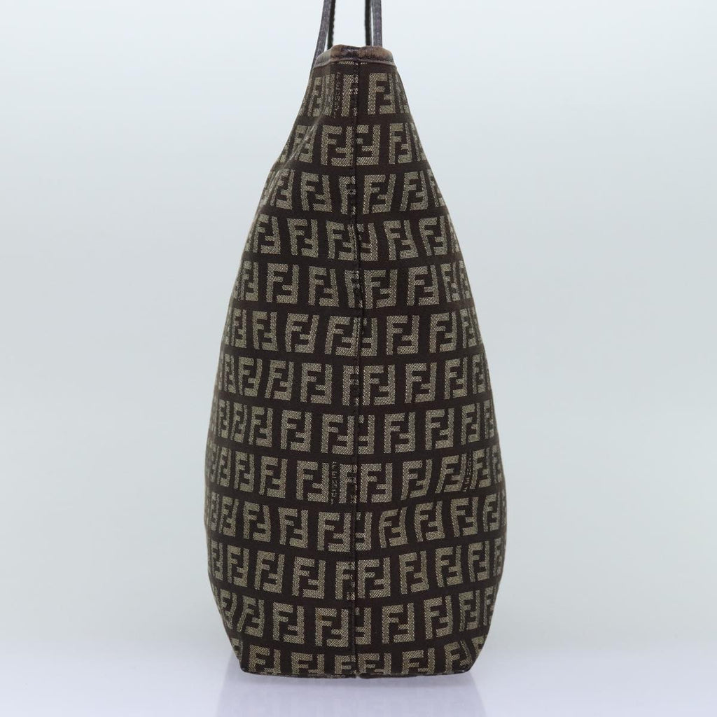 FENDI Zucchino Canvas Tote Bag Brown75430