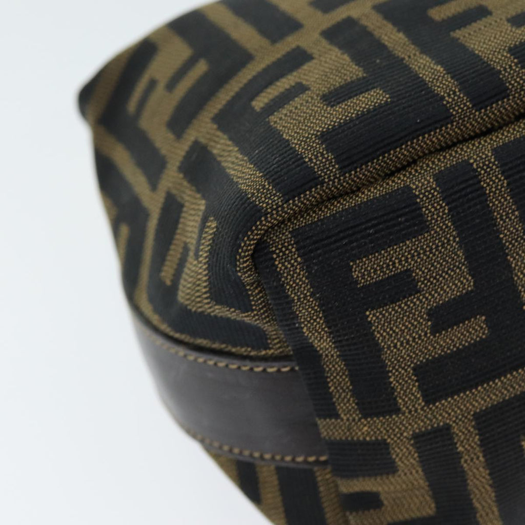 FENDI Zucca Canvas Vanity Cosmetic Pouch Brown Black75565