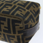 FENDI Zucca Canvas Vanity Cosmetic Pouch Brown Black75565