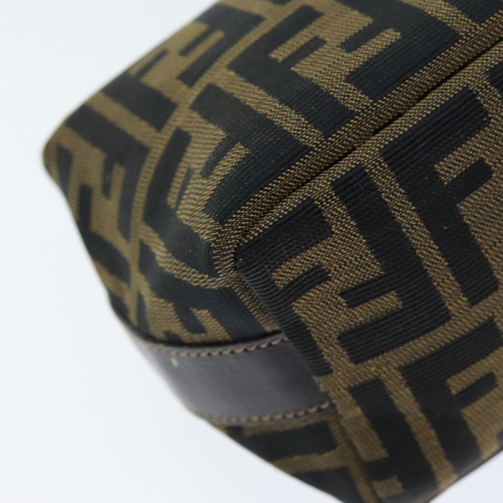 FENDI Zucca Canvas Vanity Cosmetic Pouch Brown Black75565