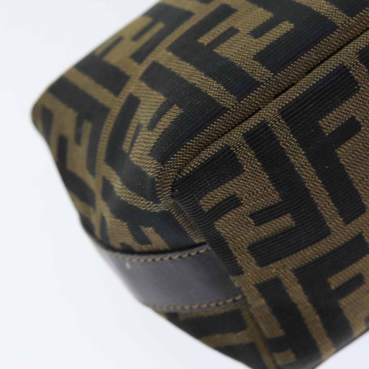 FENDI Zucca Canvas Vanity Cosmetic Pouch Brown Black75565