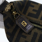 FENDI Zucca Canvas Vanity Cosmetic Pouch Brown Black75565