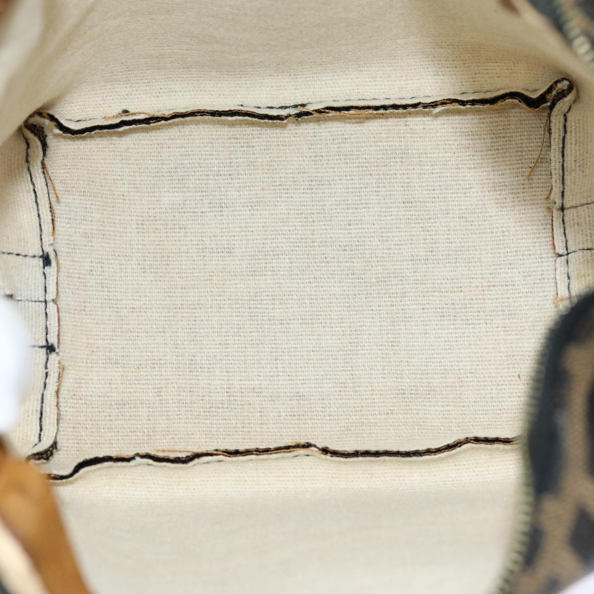 FENDI Zucca Canvas Vanity Cosmetic Pouch Brown Black75565