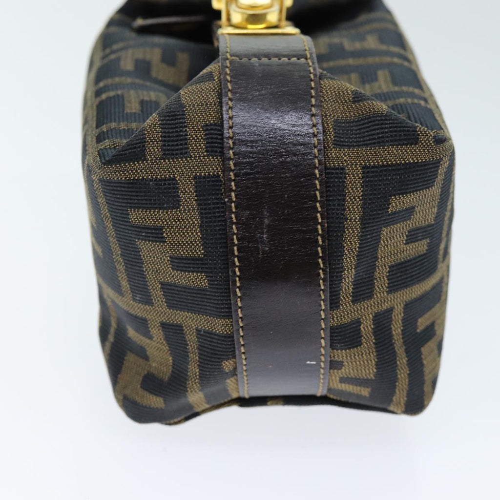 FENDI Zucca Canvas Vanity Cosmetic Pouch Brown Black75565