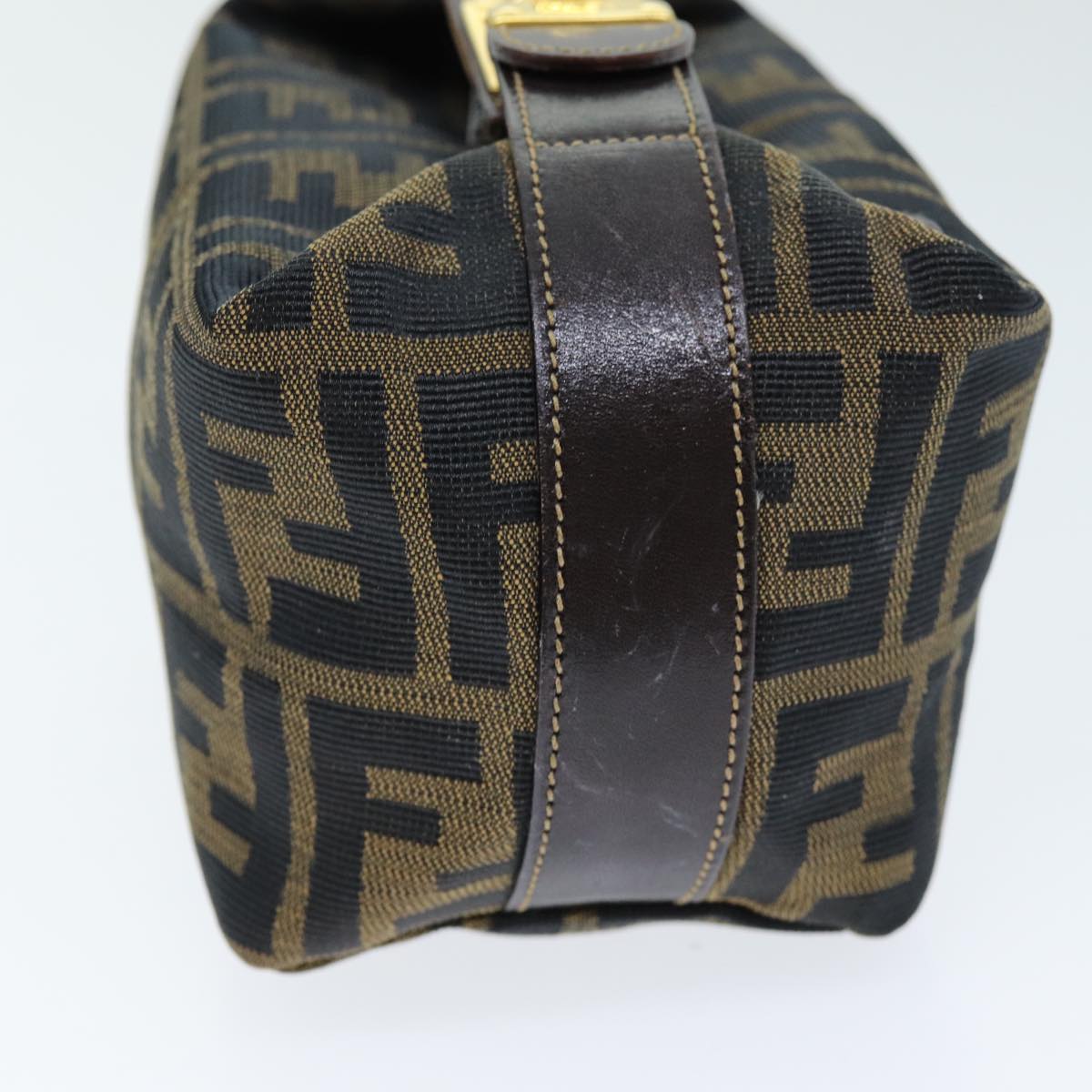 FENDI Zucca Canvas Vanity Cosmetic Pouch Brown Black75565