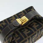FENDI Zucca Canvas Vanity Cosmetic Pouch Brown Black75565