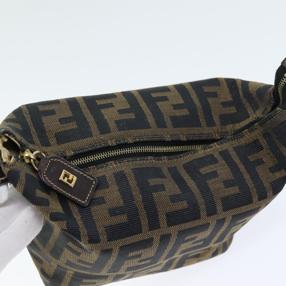 FENDI Zucca Canvas Vanity Cosmetic Pouch Brown Black75565