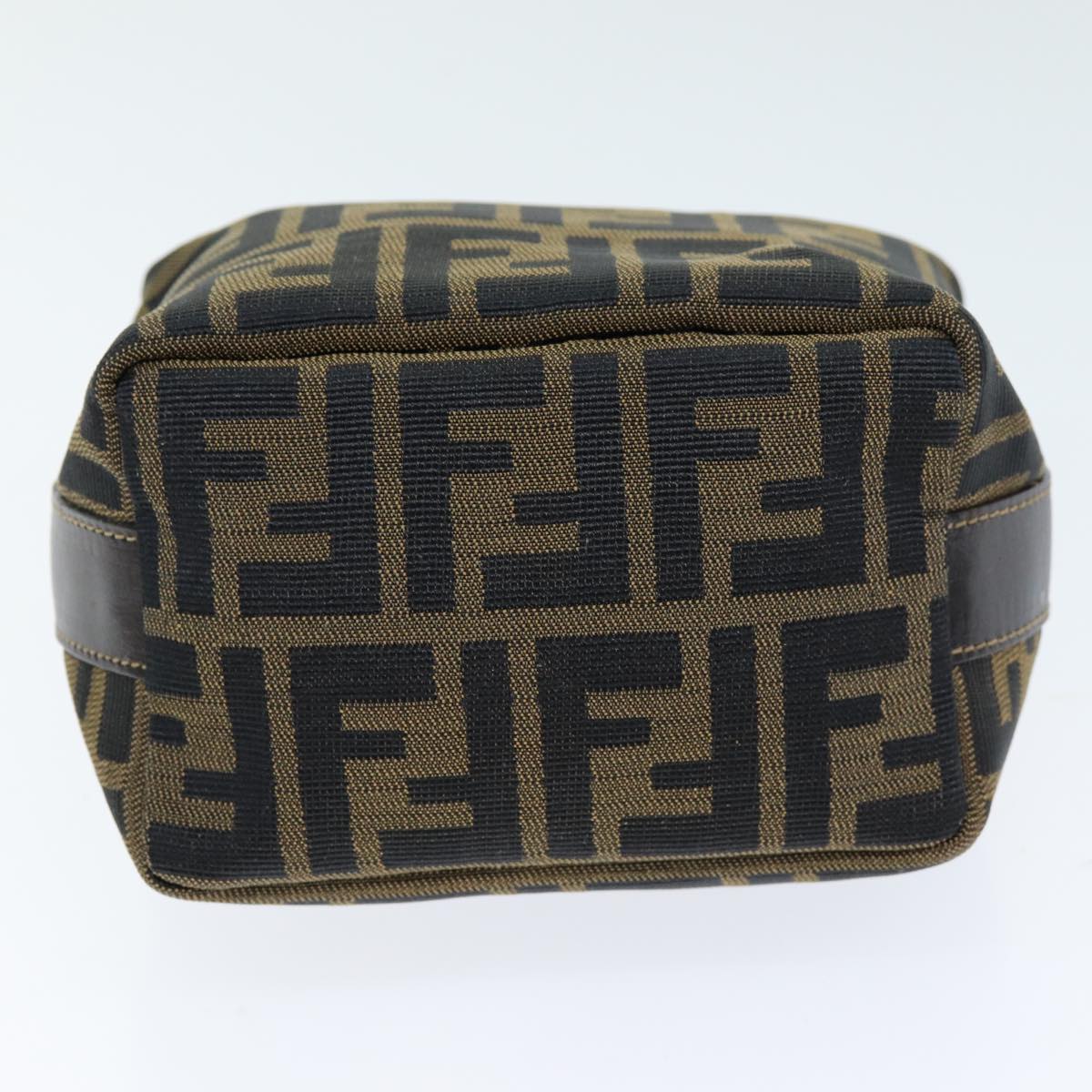 FENDI Zucca Canvas Vanity Cosmetic Pouch Brown Black75565