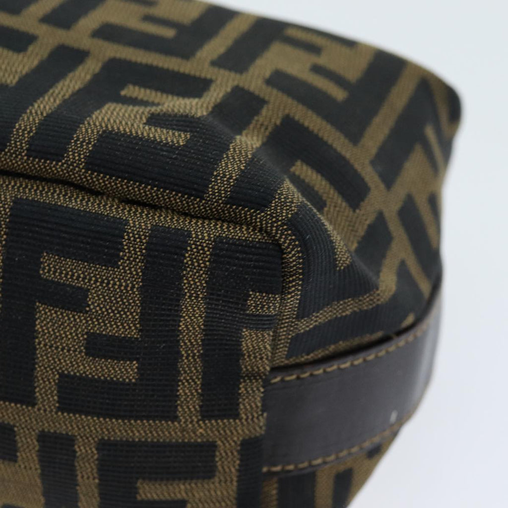 FENDI Zucca Canvas Vanity Cosmetic Pouch Brown Black75565