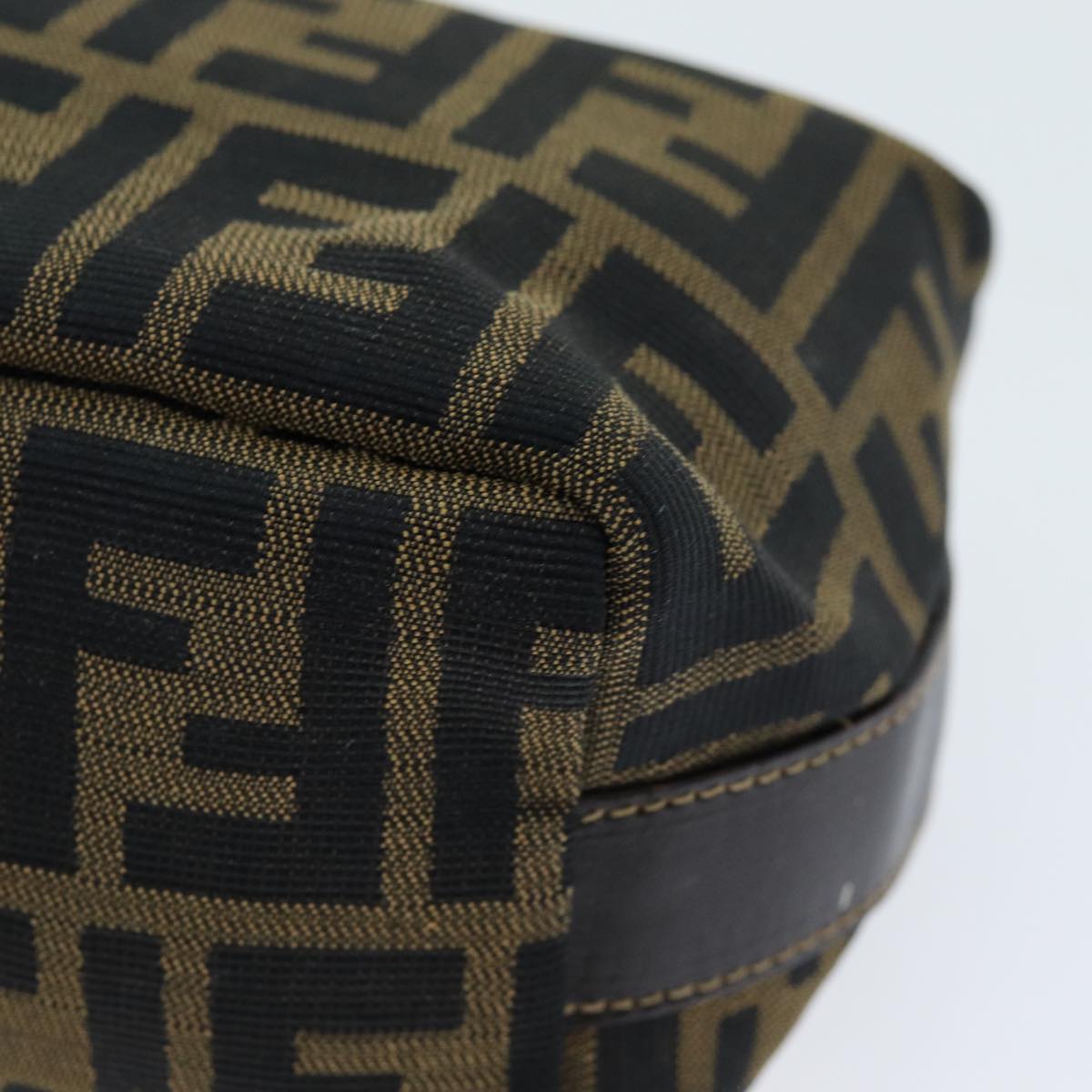 FENDI Zucca Canvas Vanity Cosmetic Pouch Brown Black75565