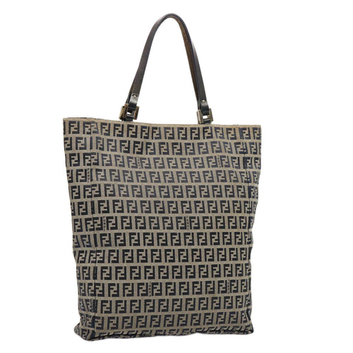 FENDI Zucchino Canvas Tote Bag Navy75609