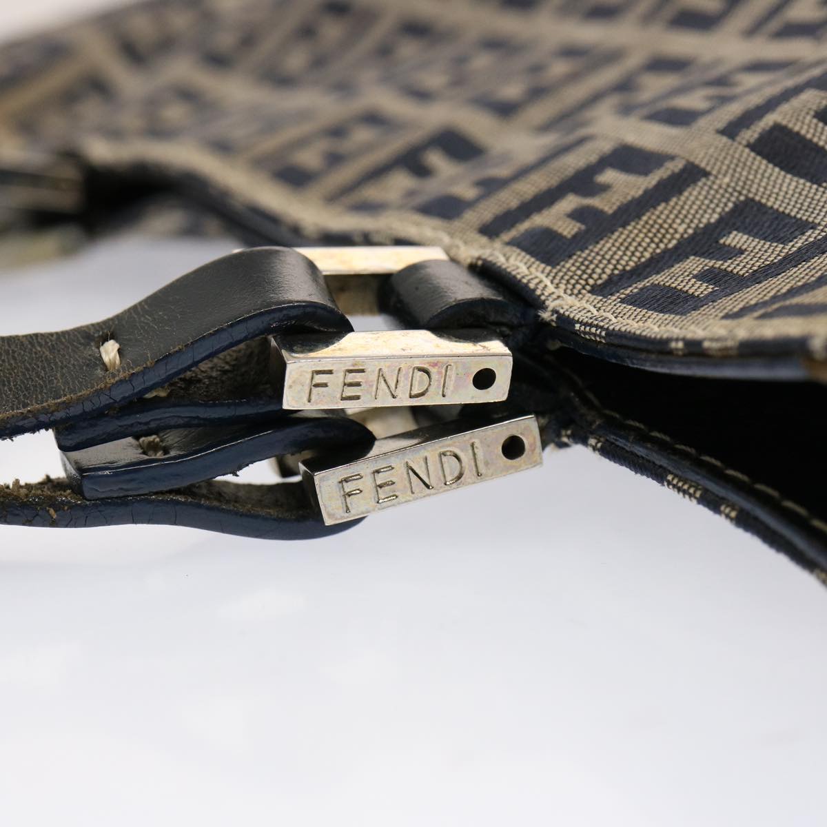FENDI Zucchino Canvas Tote Bag Navy75609