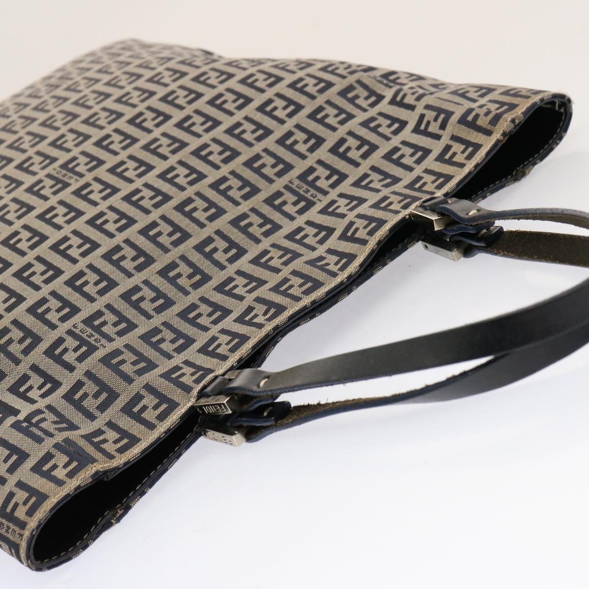 FENDI Zucchino Canvas Tote Bag Navy75609