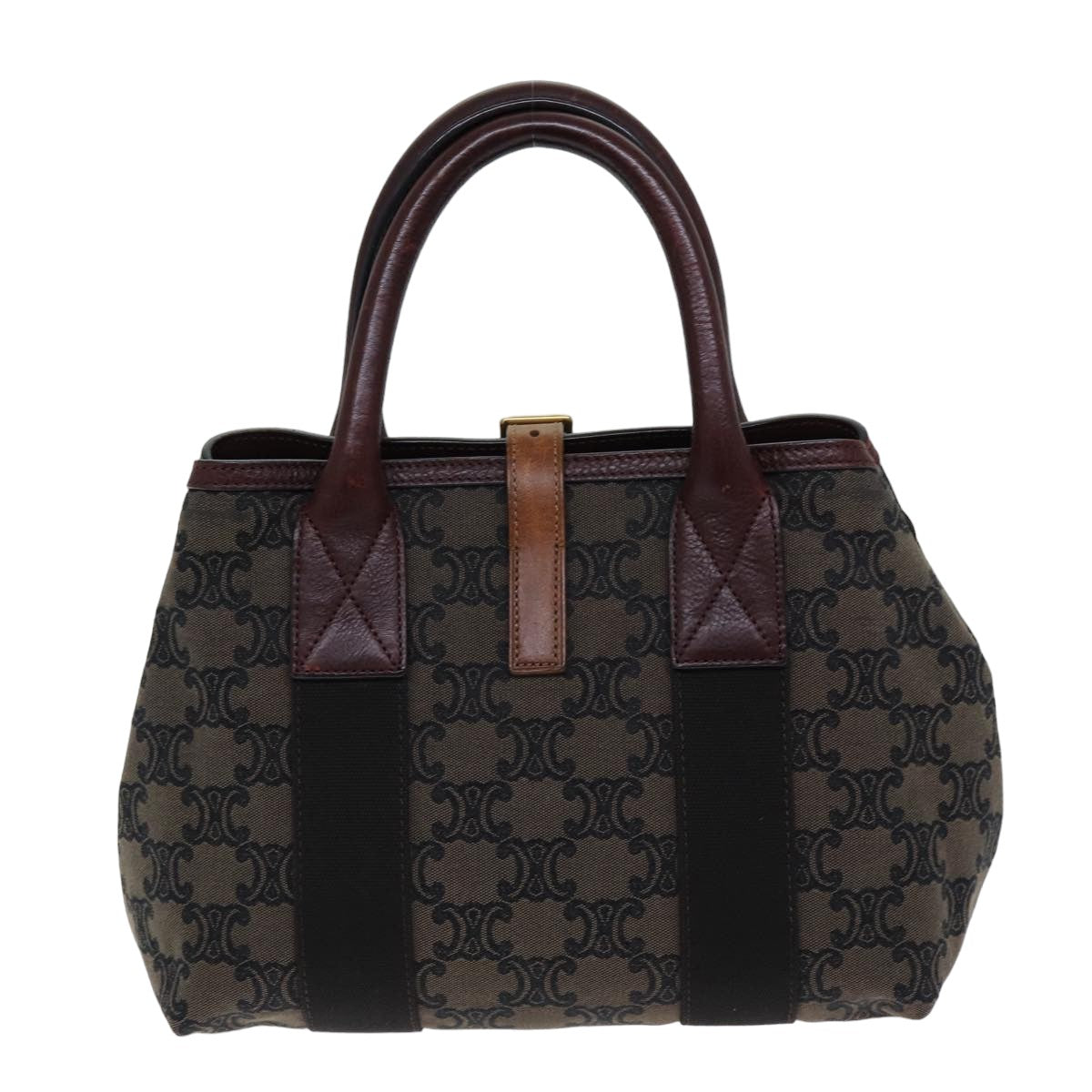 CELINE Triomphe Canvas Hand Bag Brown  75616