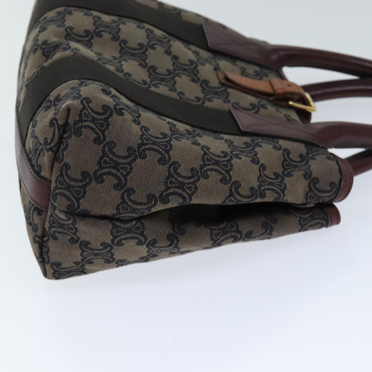 CELINE Triomphe Canvas Hand Bag Brown  75616