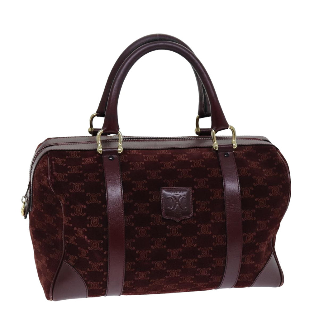 CELINE Macadam Canvas Boston Bag Bordeaux  75617