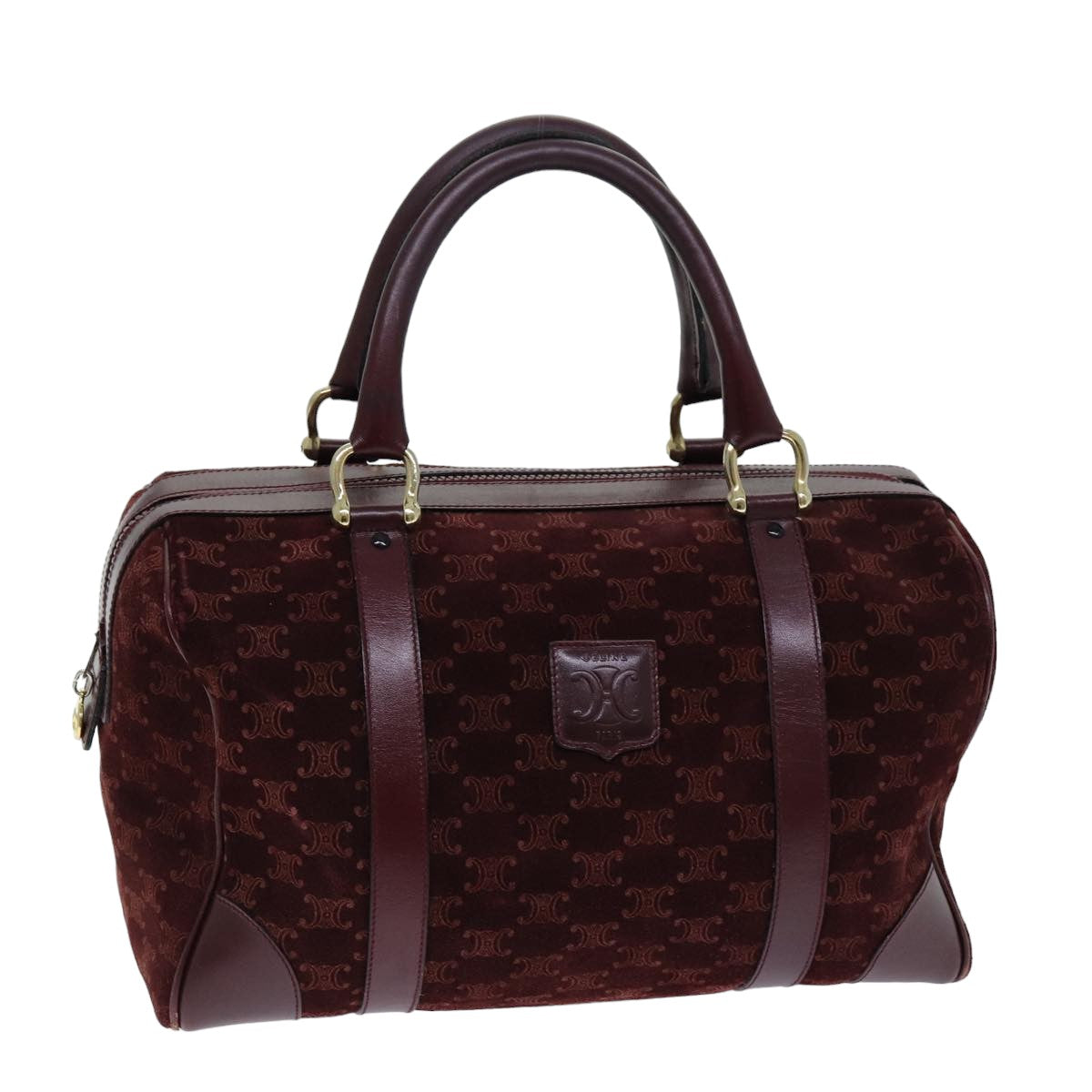 CELINE Macadam Canvas Boston Bag Bordeaux  75617