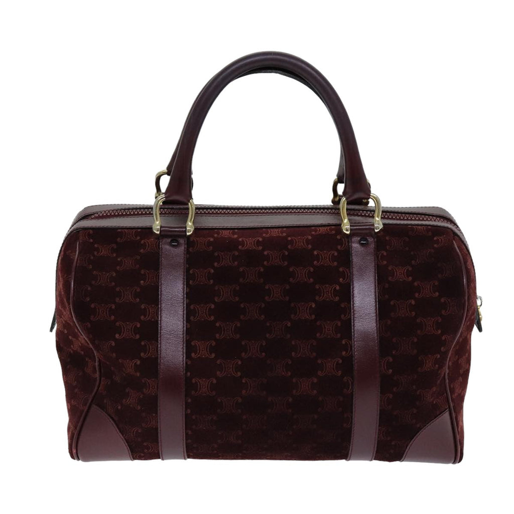 CELINE Macadam Canvas Boston Bag Bordeaux  75617