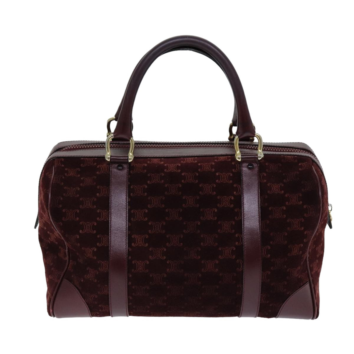 CELINE Macadam Canvas Boston Bag Bordeaux  75617