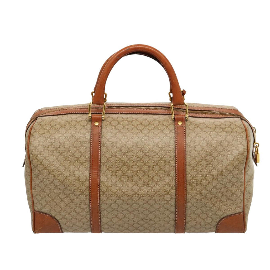 CELINE Macadam Canvas Boston Bag Beige  75618