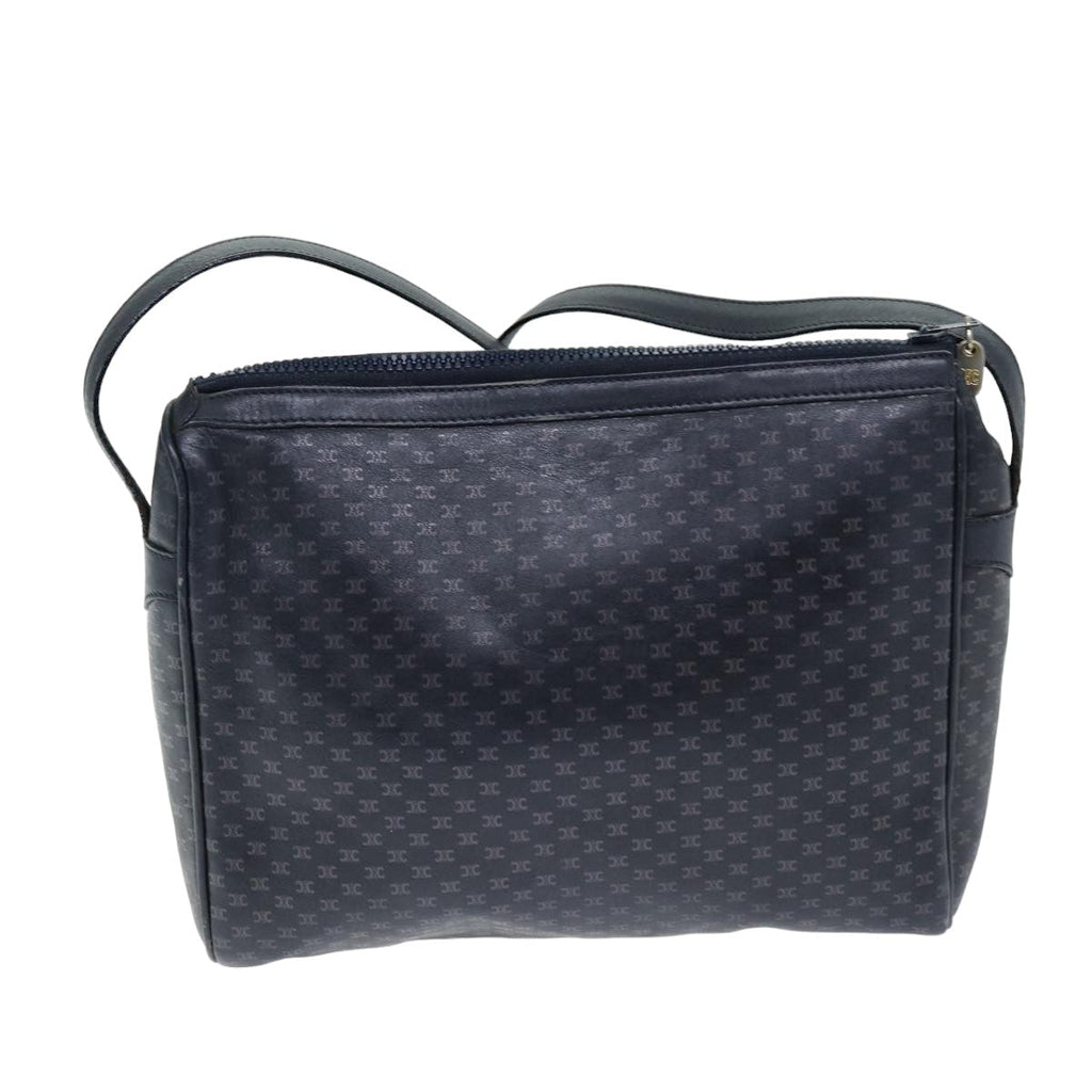 CELINE Macadam Canvas Shoulder Bag Black Auth 75625
