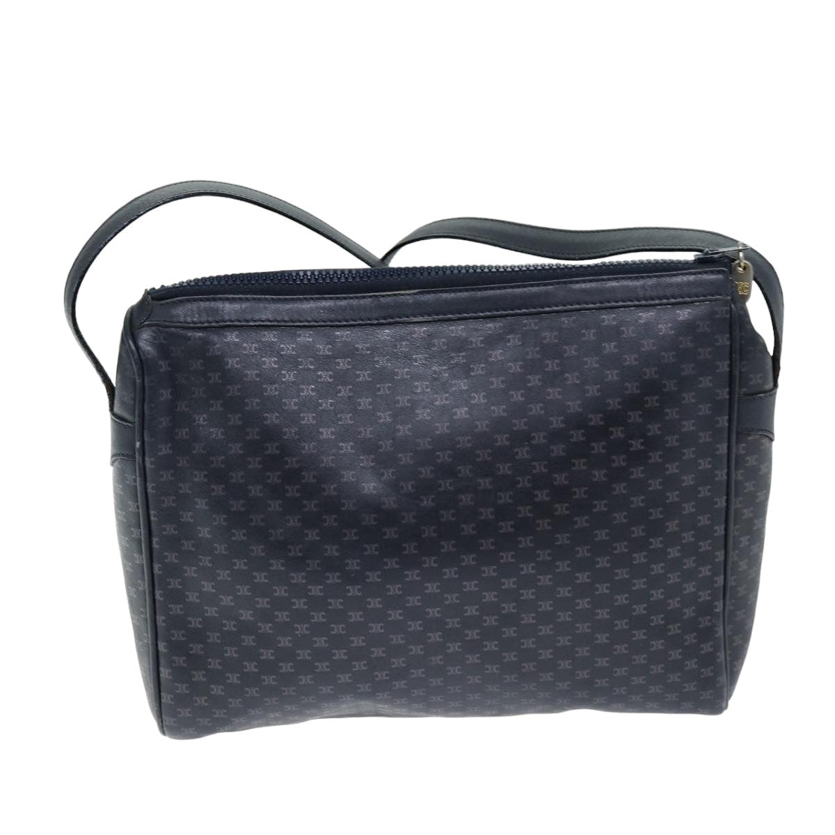 CELINE Macadam Canvas Shoulder Bag Black Auth 75625